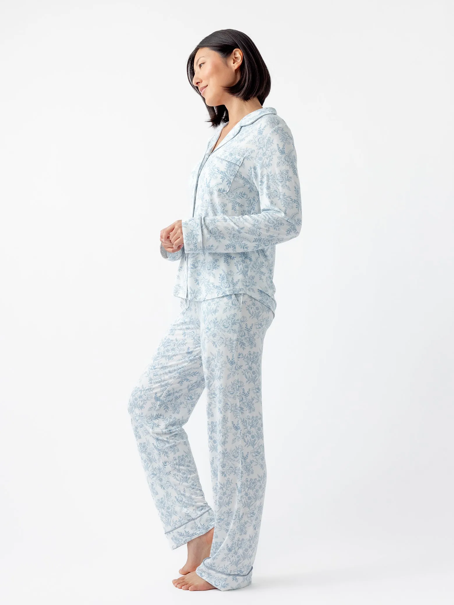 Women's Stretch-Knit Long Sleeve Bamboo Pajama Set
